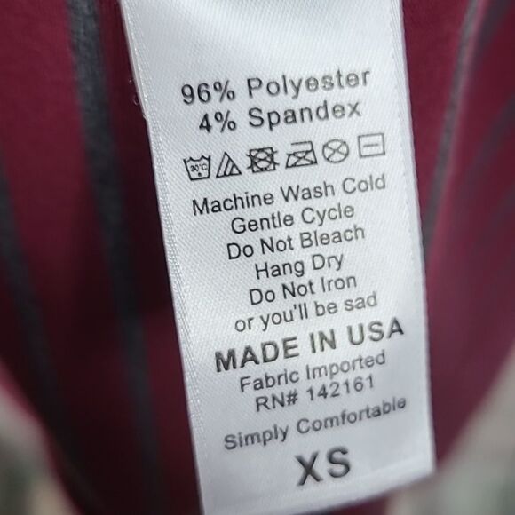 LuLaRoe Maria Maxi Dress XS 2/4 Burgundy Stripe A-line Cap Sleeve Long Jersey - Picture 7 of 8